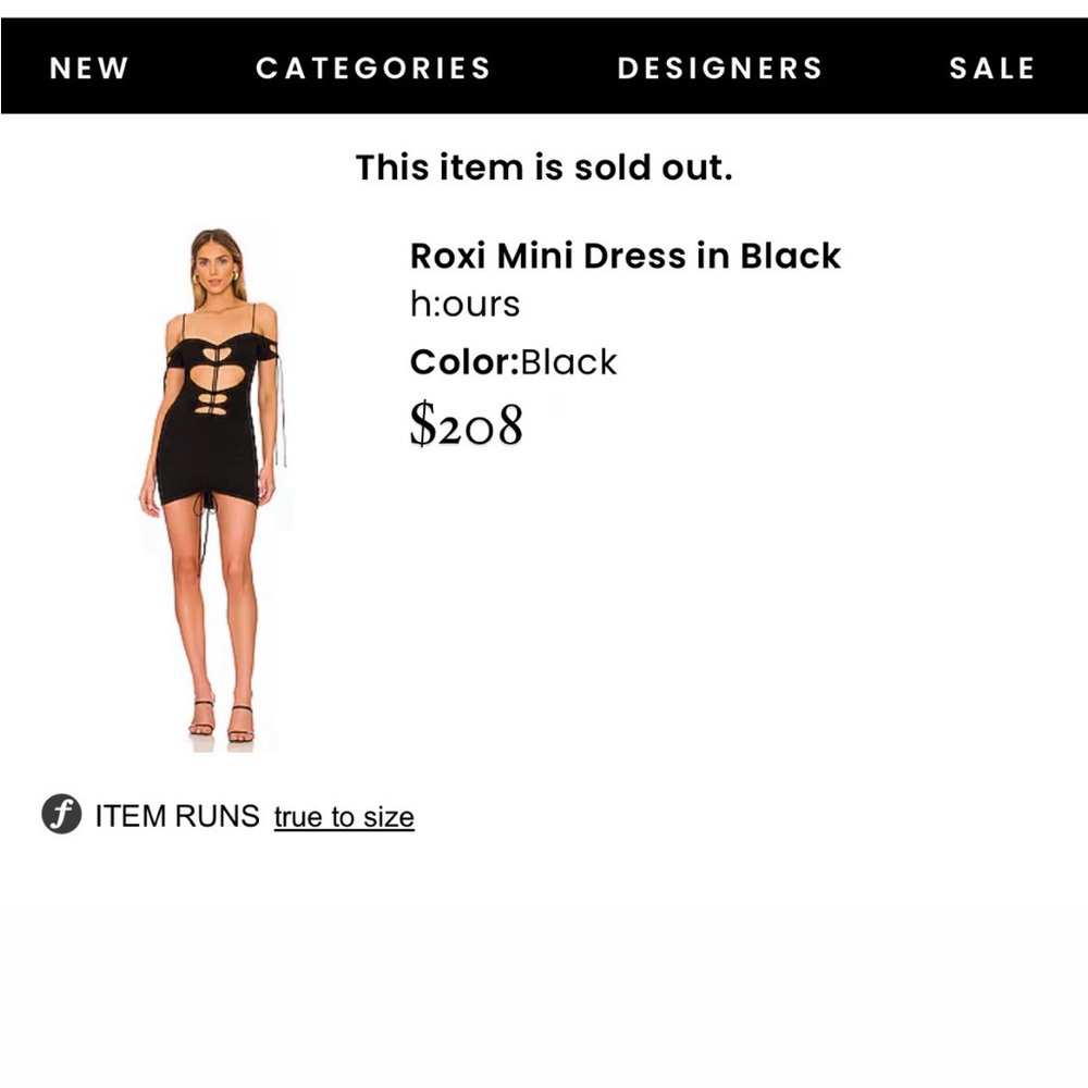 H:ours “Roxi” Mini Dress in Black